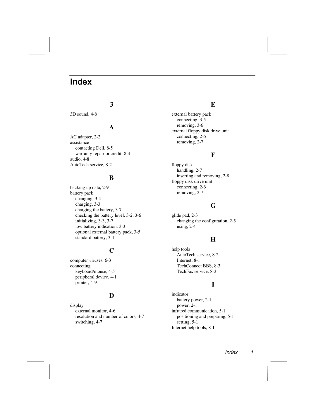 Dell LT System manual Index 