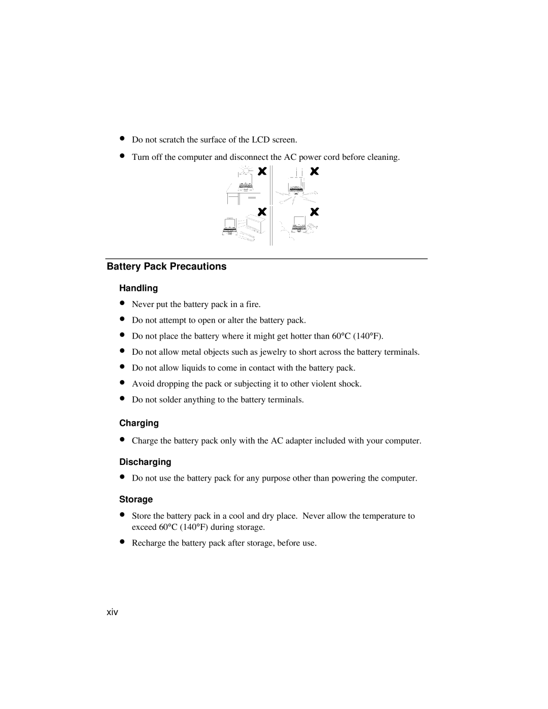 Dell LT System manual Battery Pack Precautions, Handling, Charging, Discharging, Storage 