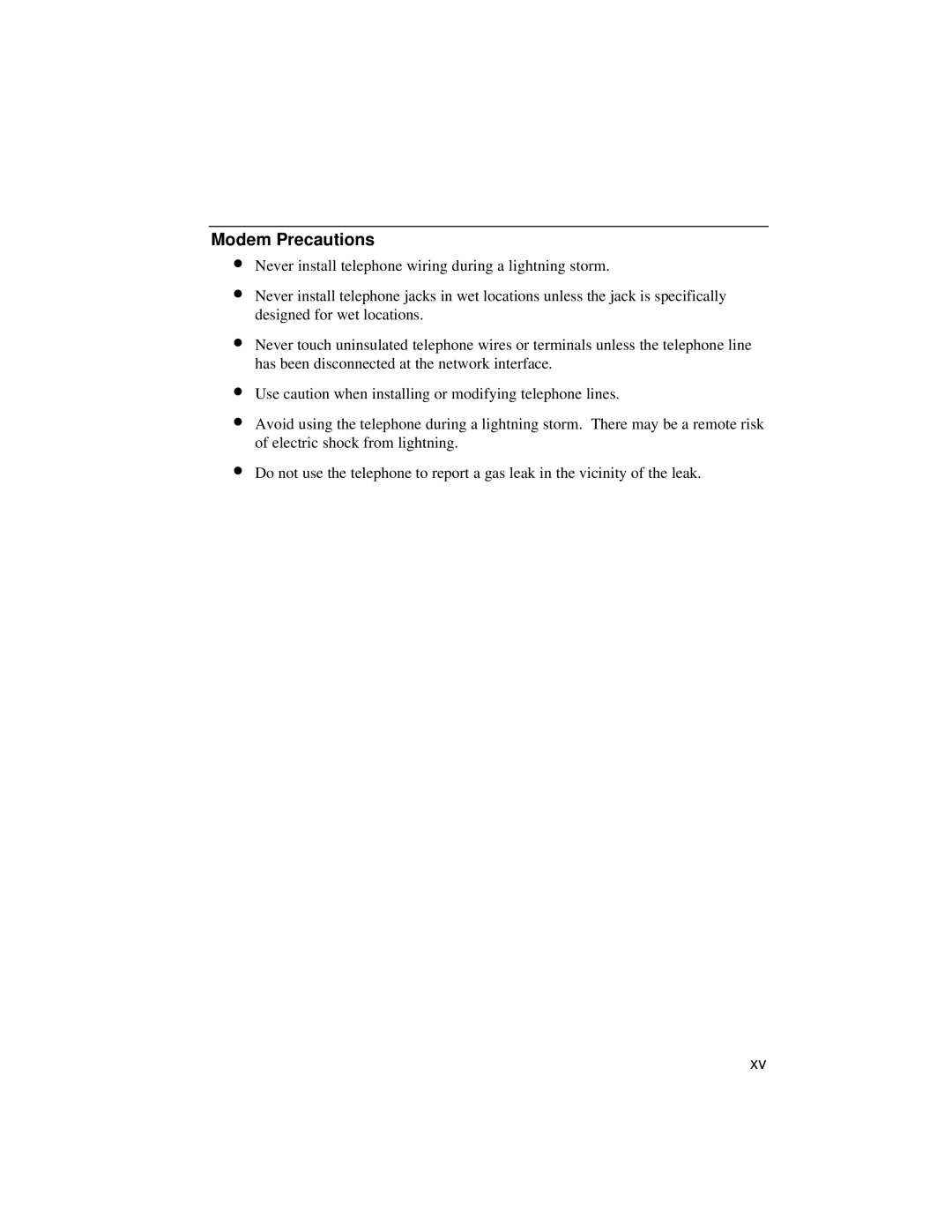 Dell LT System manual Modem Precautions 