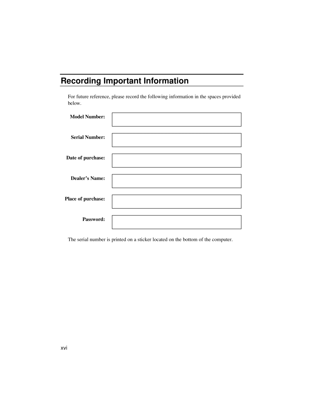 Dell LT System manual Recording Important Information 