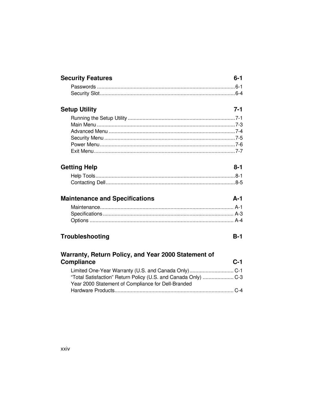 Dell LT System manual Security Features 