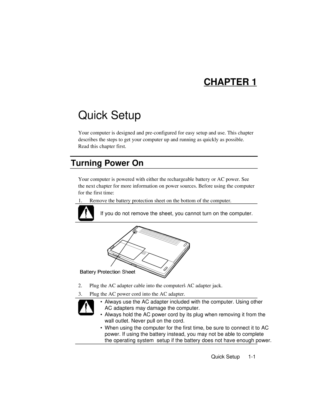 Dell LT System manual Quick Setup, Turning Power On 