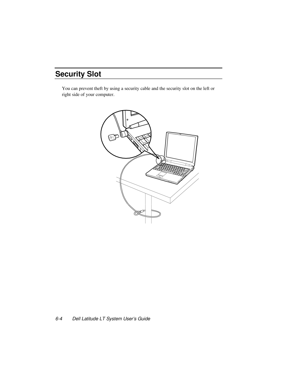 Dell LT System manual Security Slot 