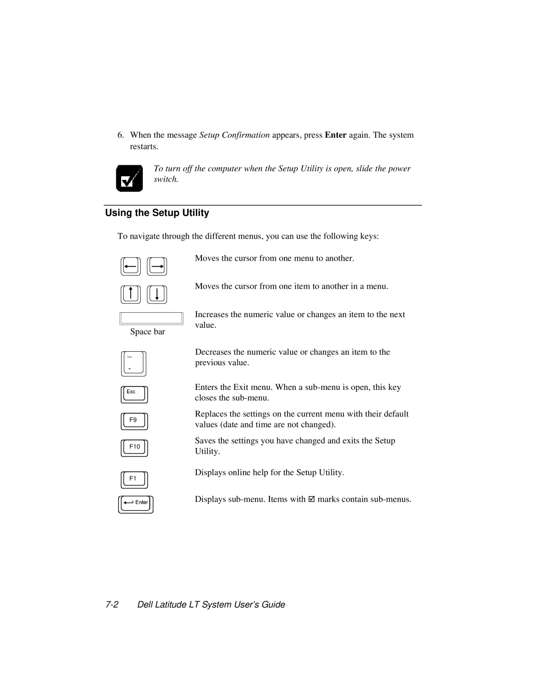 Dell LT System manual Using the Setup Utility 