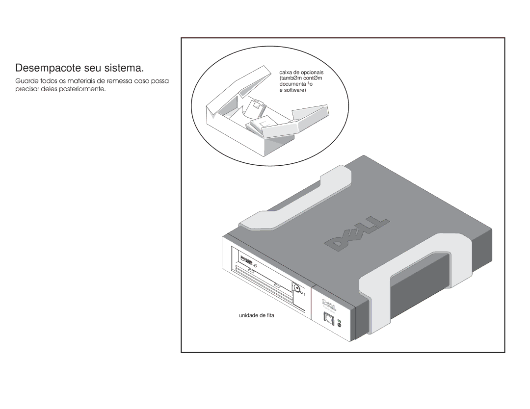 Dell LTO4-EH1 manual Desempacote seu sistema 