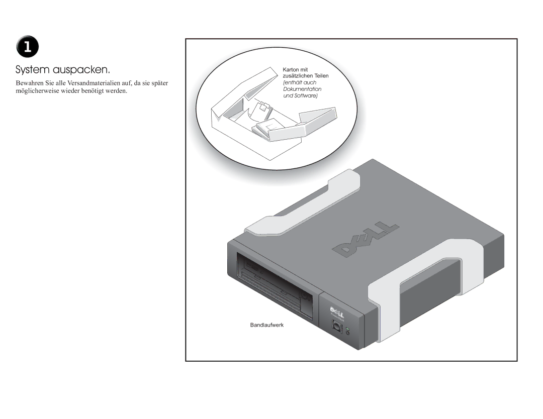 Dell LTO4-EH1 manual System auspacken 