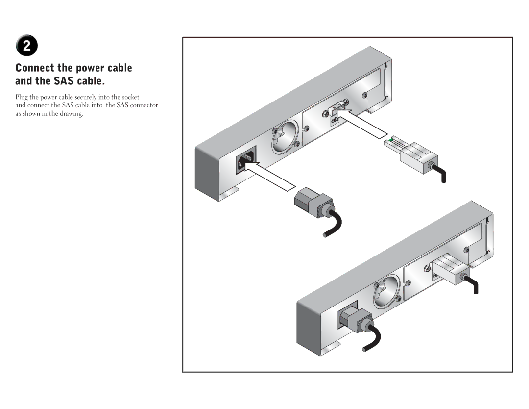 Dell LTO4-EH1 manual Connect the power cable and the SAS cable 