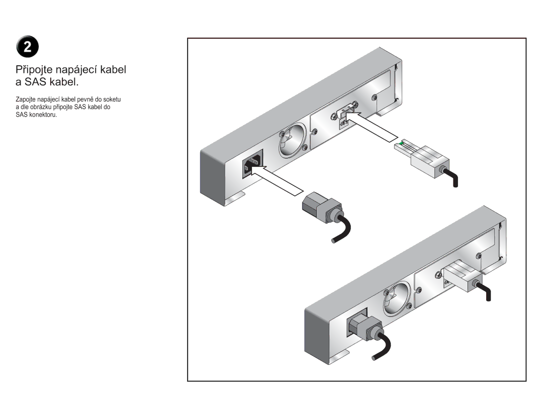 Dell LTO4-EH1 manual Připojte napájecí kabel a SAS kabel 