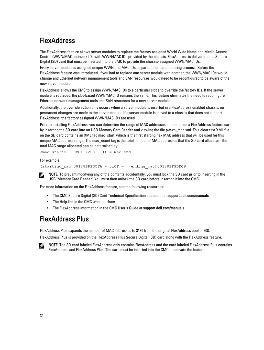 Dell M1000E owner manual FlexAddress Plus 