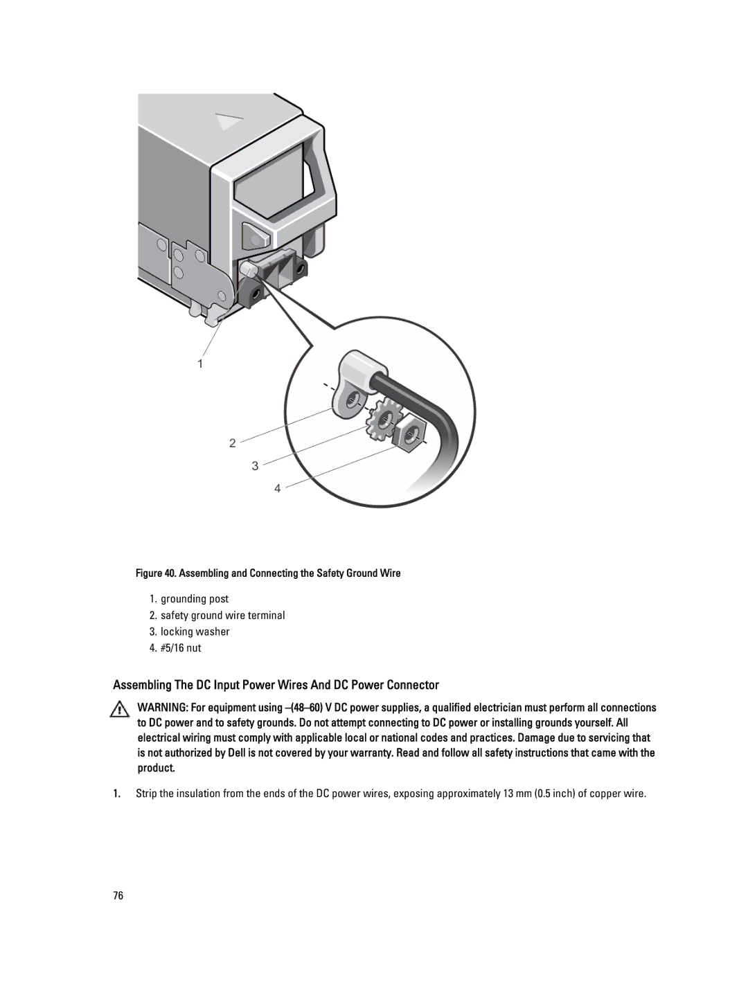 Dell M1000E owner manual Assembling The DC Input Power Wires And DC Power Connector 