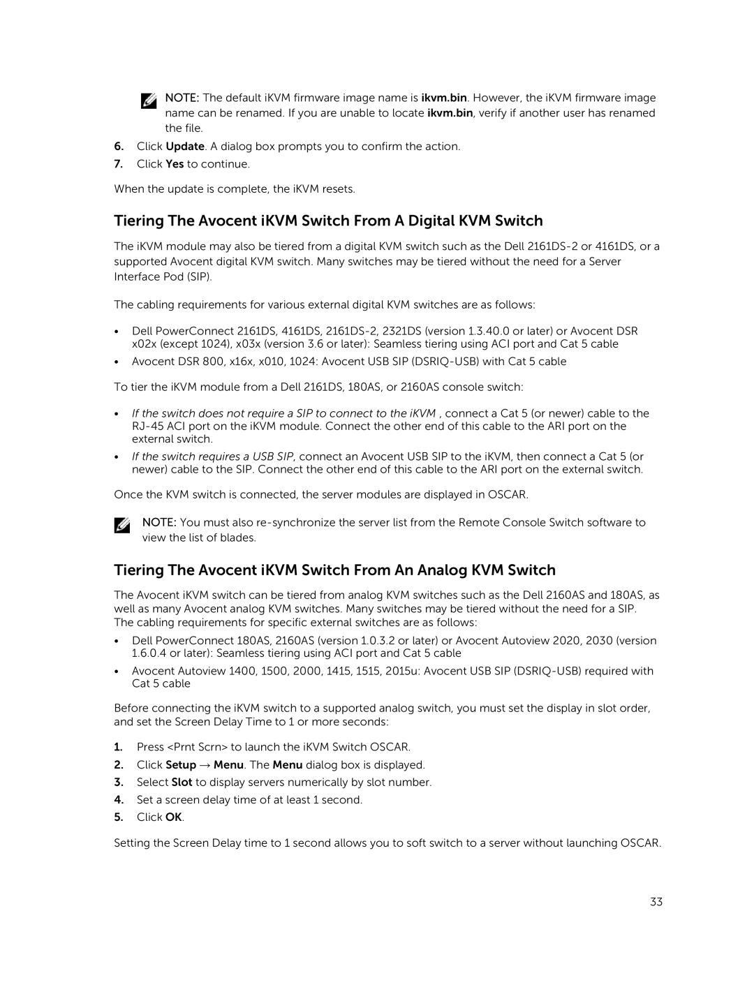 Dell M1000E owner manual Tiering The Avocent iKVM Switch From a Digital KVM Switch 