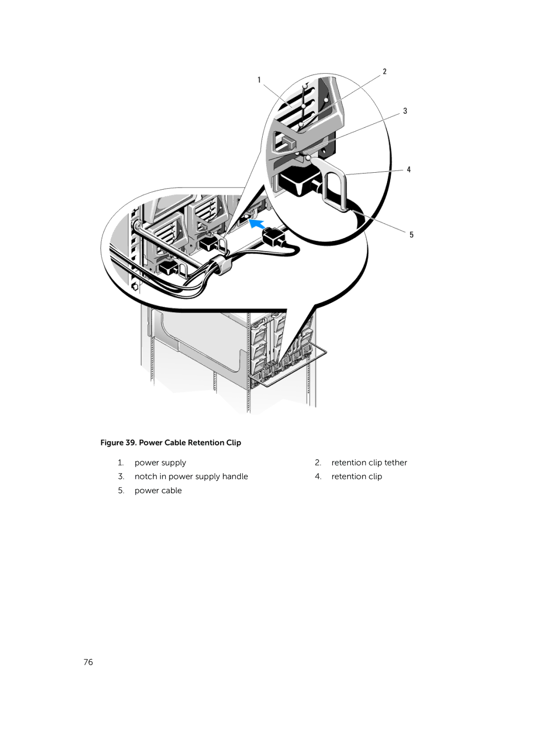 Dell M1000E owner manual Power Cable Retention Clip 