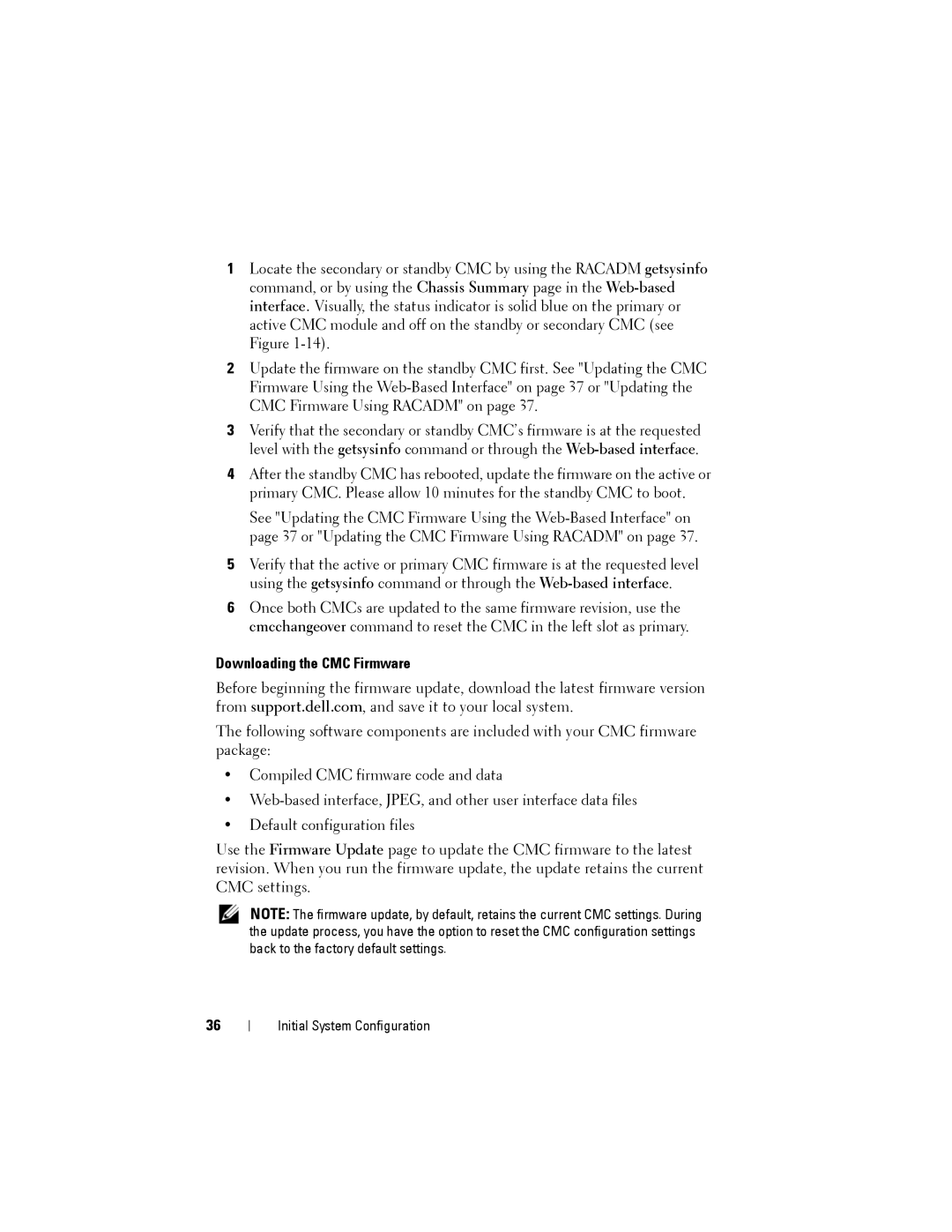 Dell M1000E manual Downloading the CMC Firmware 