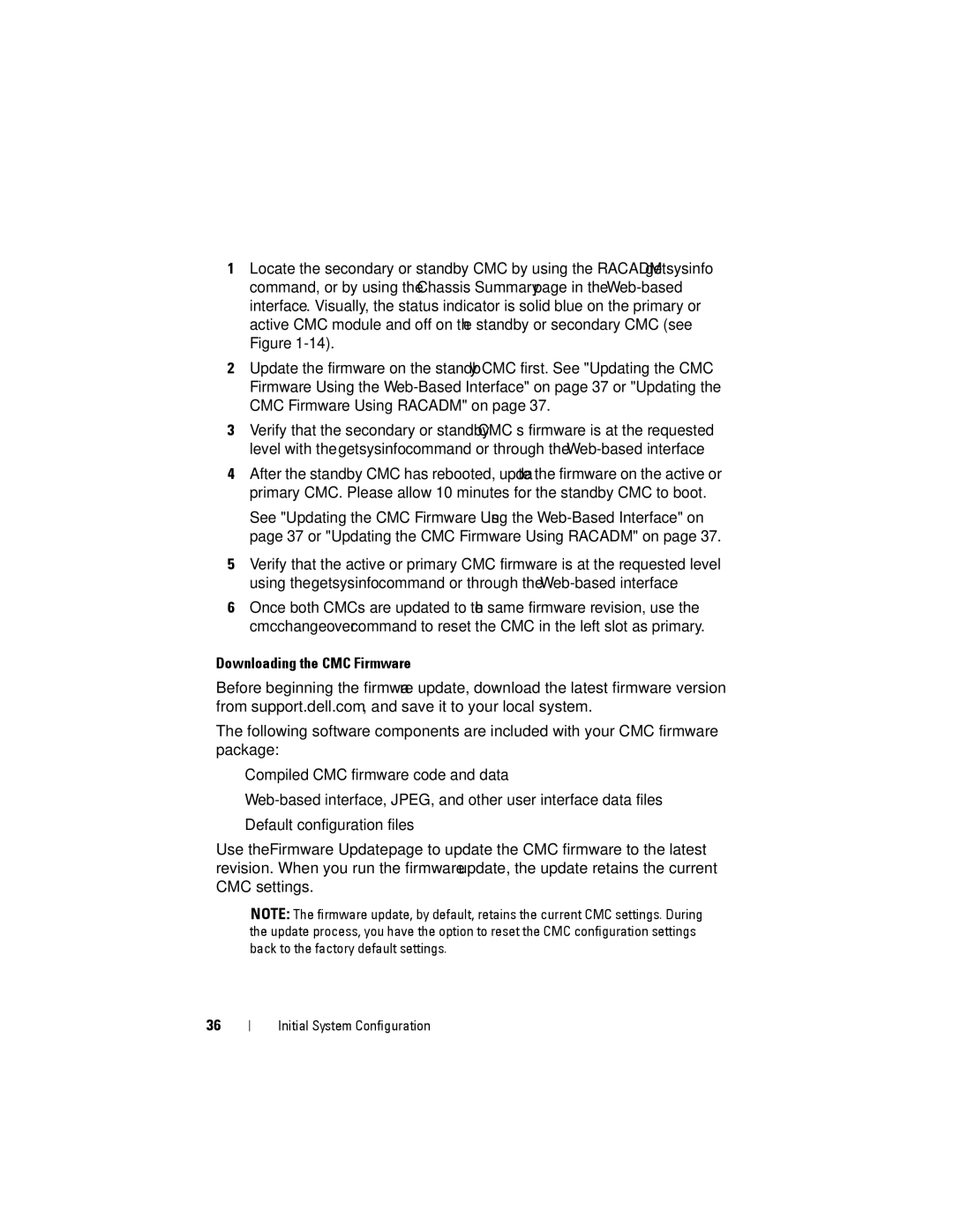 Dell M1000E manual Downloading the CMC Firmware 