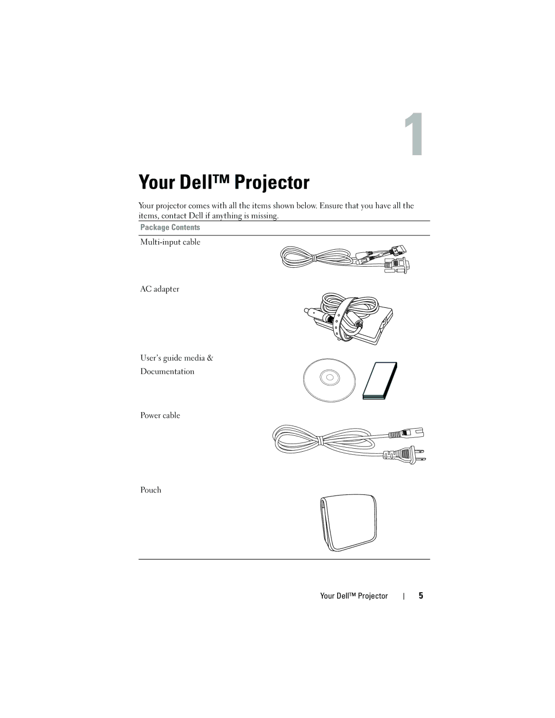 Dell M109S manual Your Dell Projector, Package Contents 