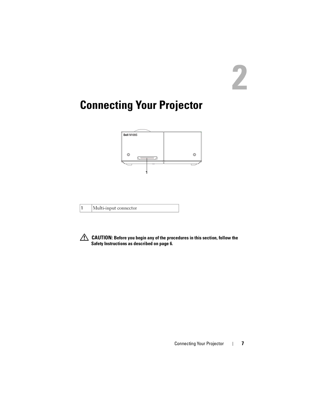 Dell M109S manual Connecting Your Projector 