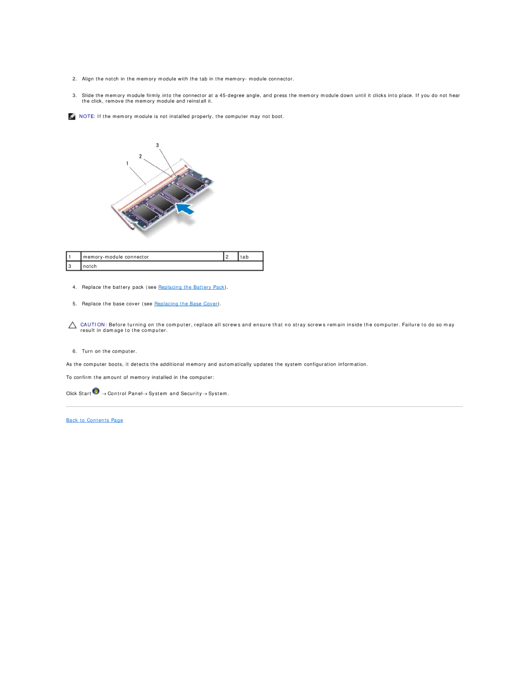 Dell P06T003, M11X R3 service manual Click Start → Control Panel→ System and Security→ System 