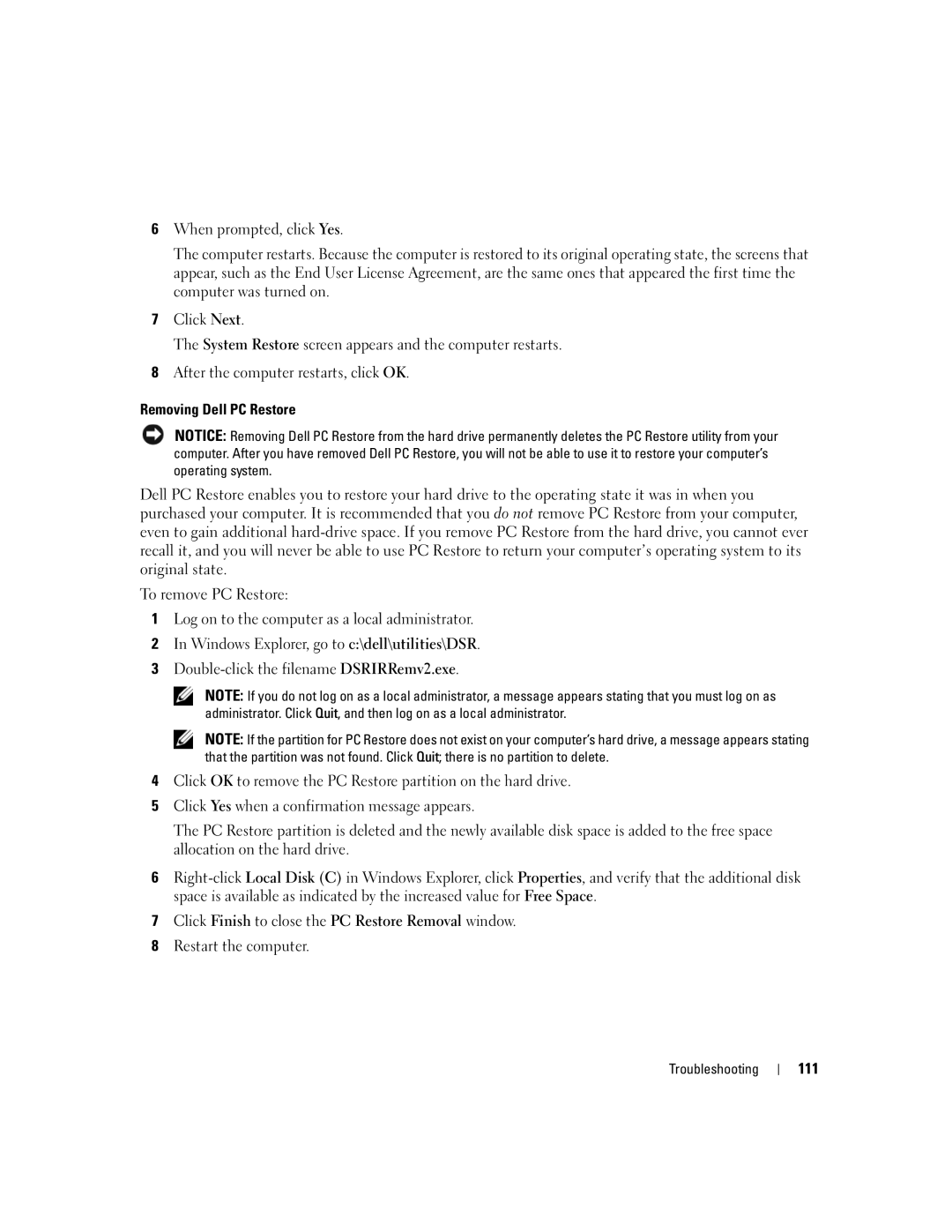 Dell M1210 manual 111 