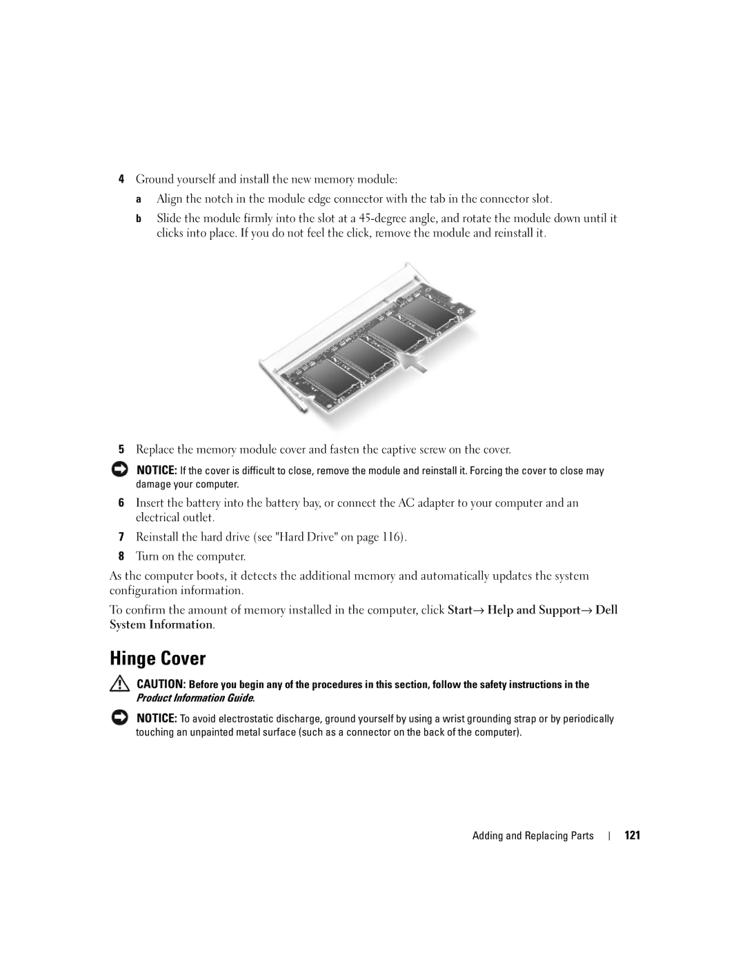 Dell M1210 manual Hinge Cover 