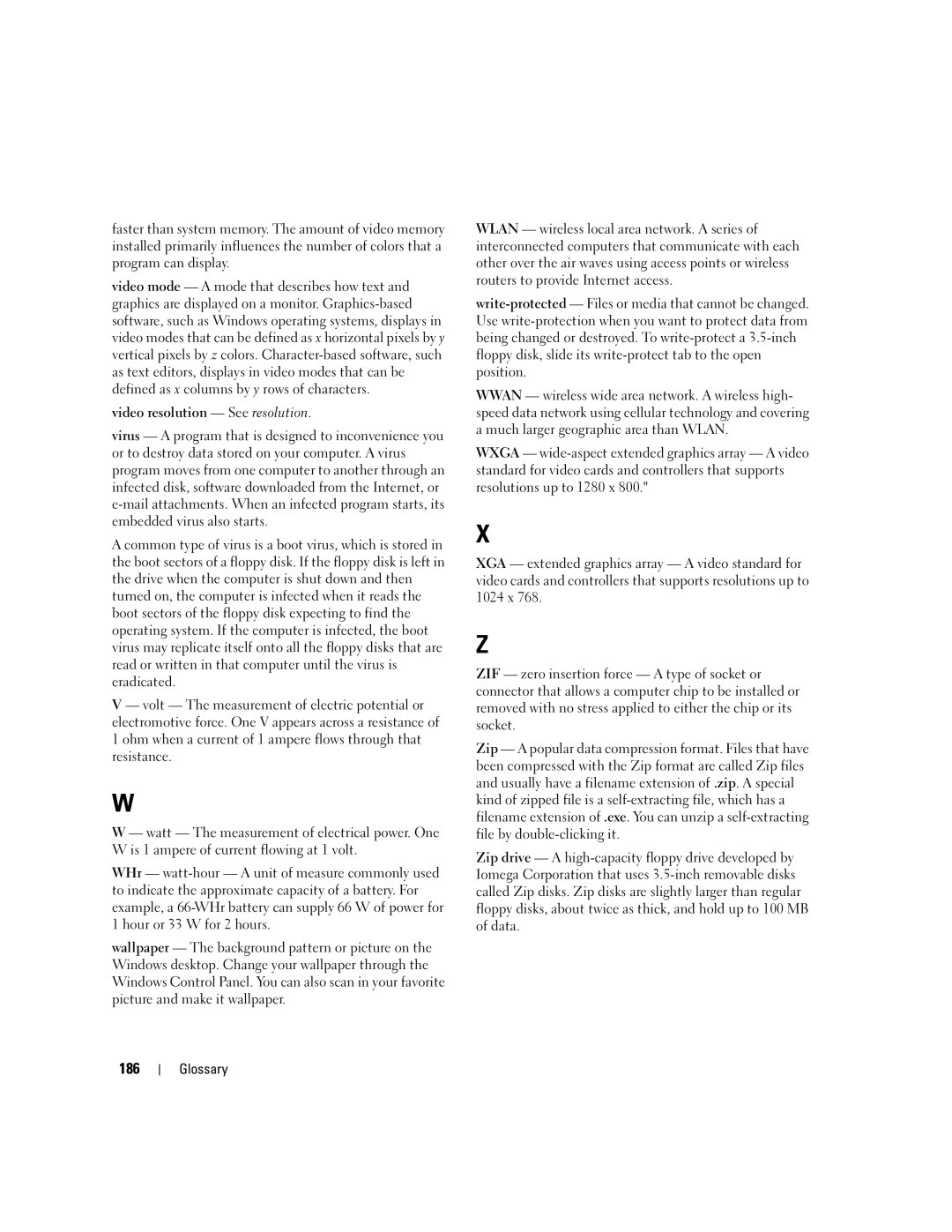 Dell M1210 manual 186, Video resolution See resolution 