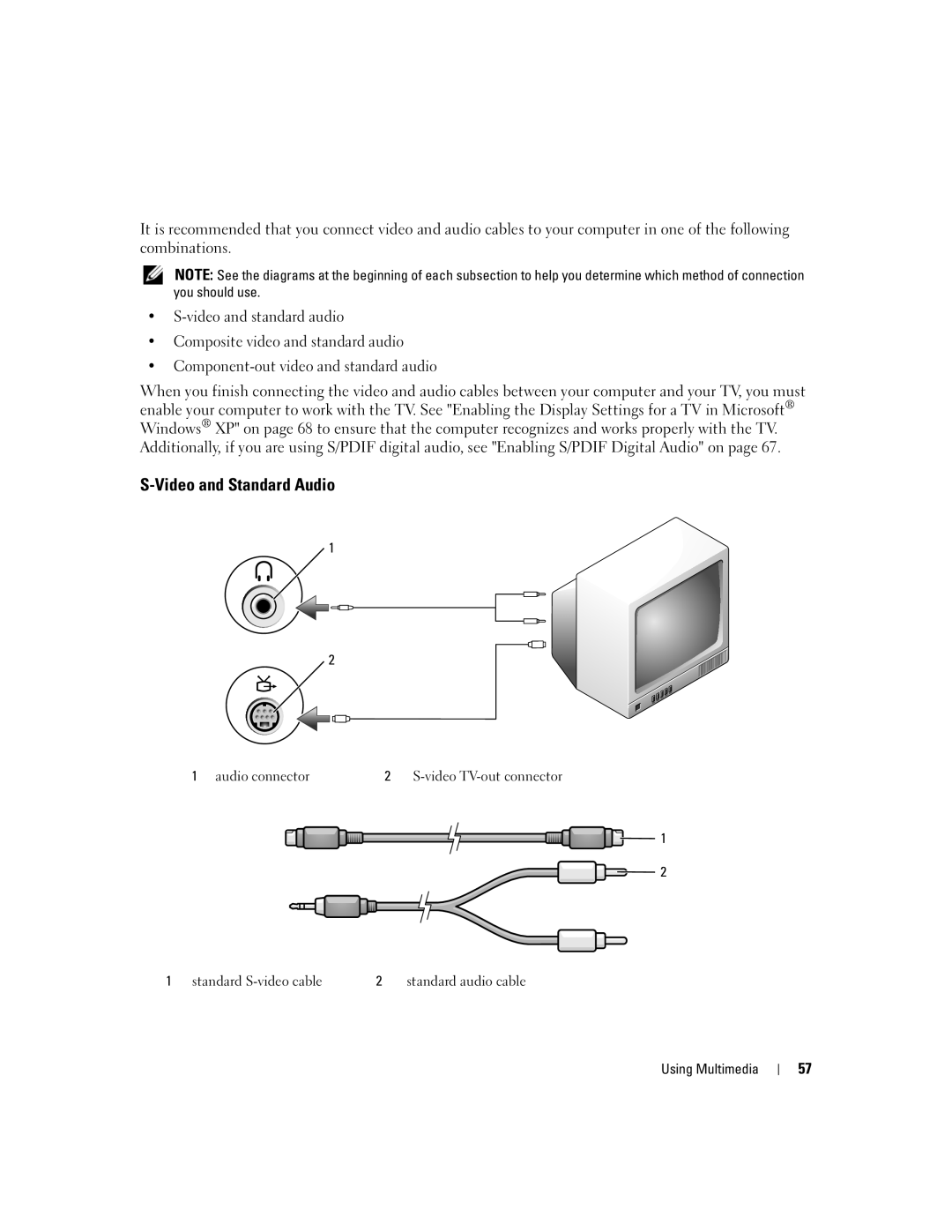 Dell M1210 manual Video and Standard Audio 