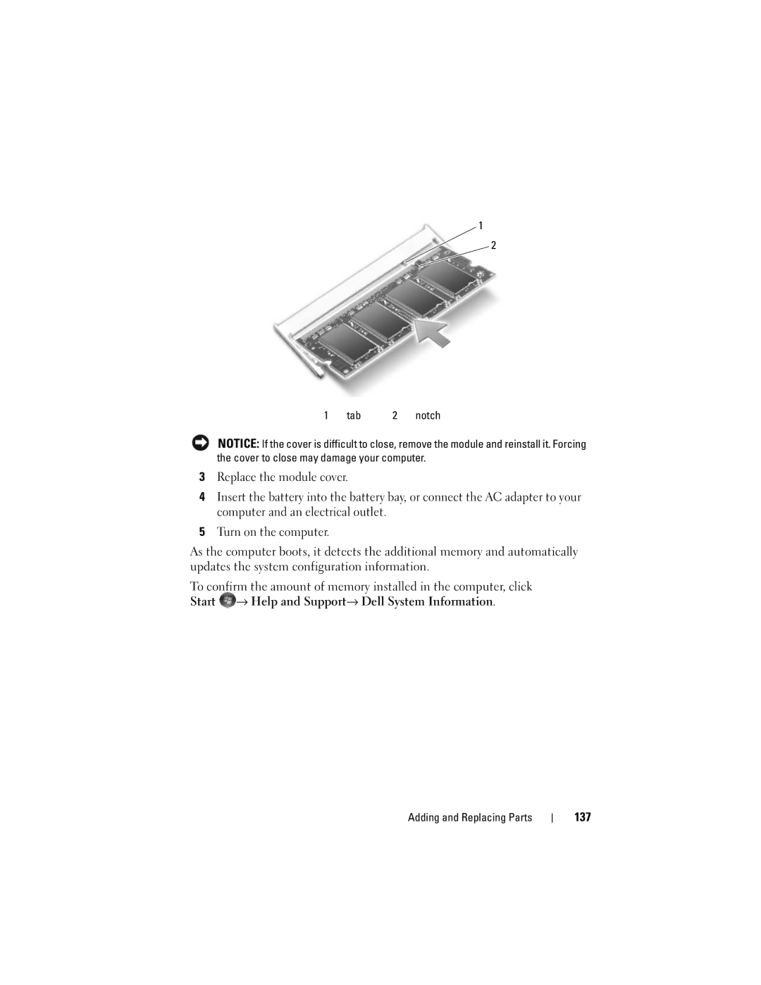 Dell M1330 owner manual 137, Tab 