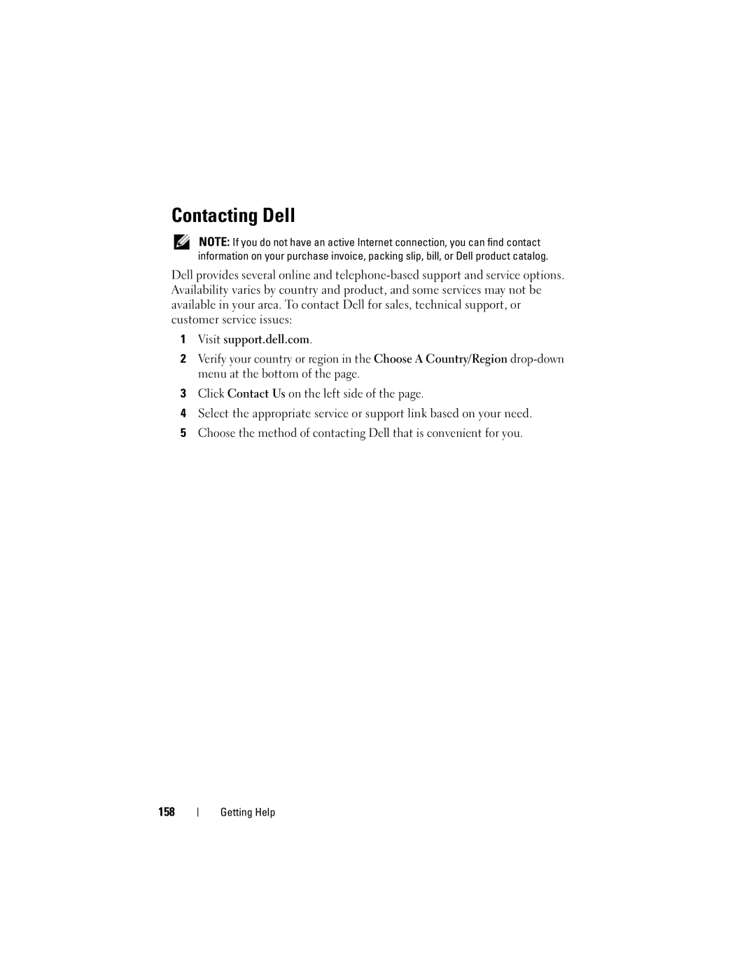 Dell M1330 owner manual Contacting Dell 