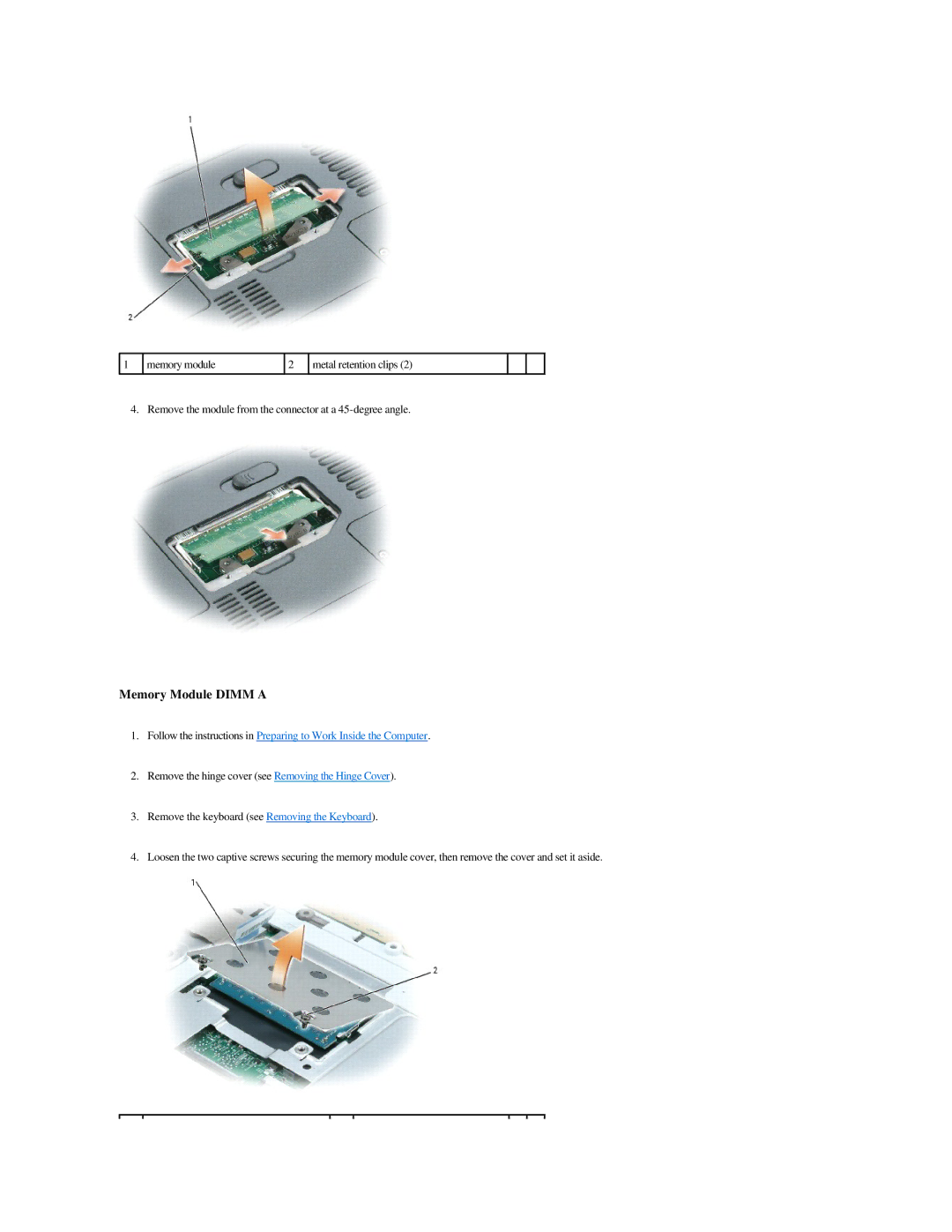 Dell M140 manual Memory Module Dimm a 