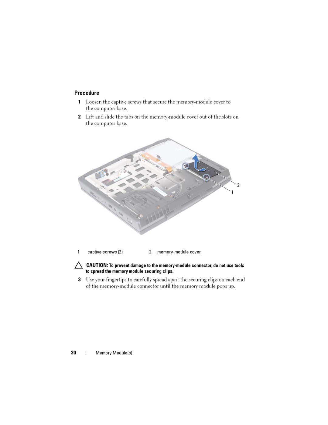 Dell M14XR2 owner manual Memory-module cover 