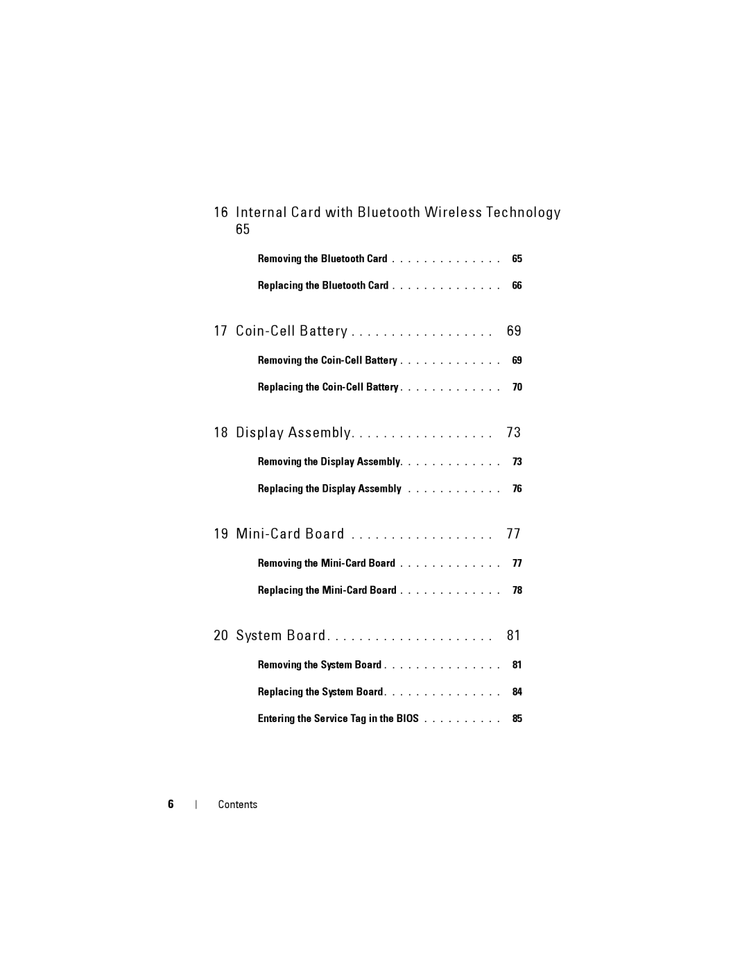 Dell M14XR2 owner manual Internal Card with Bluetooth Wireless Technology 