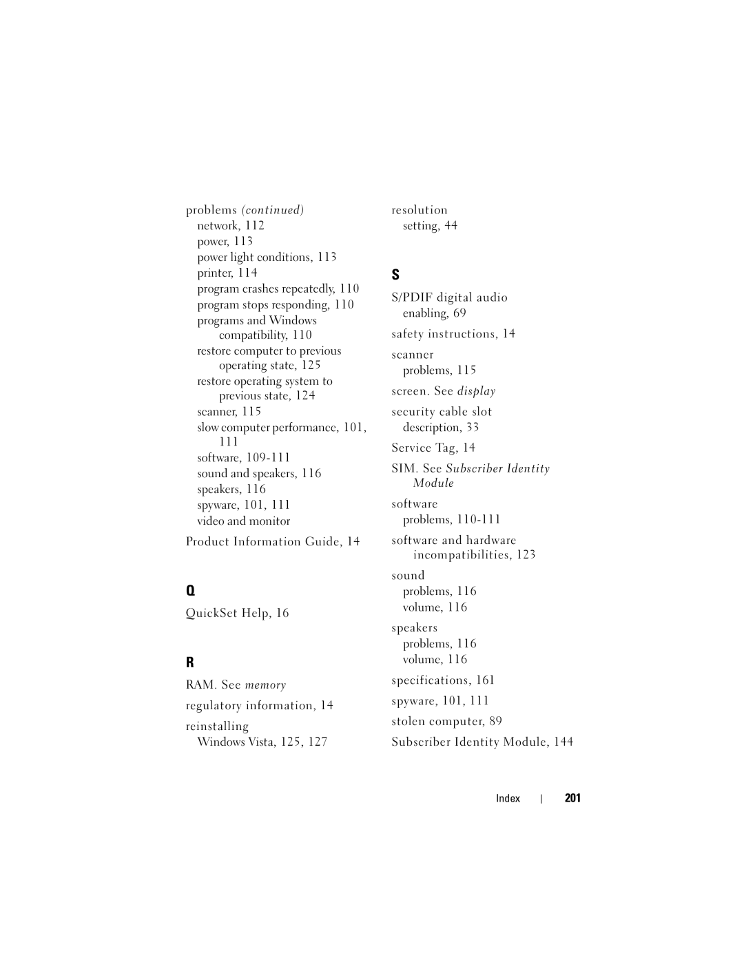 Dell M1530 owner manual 201 