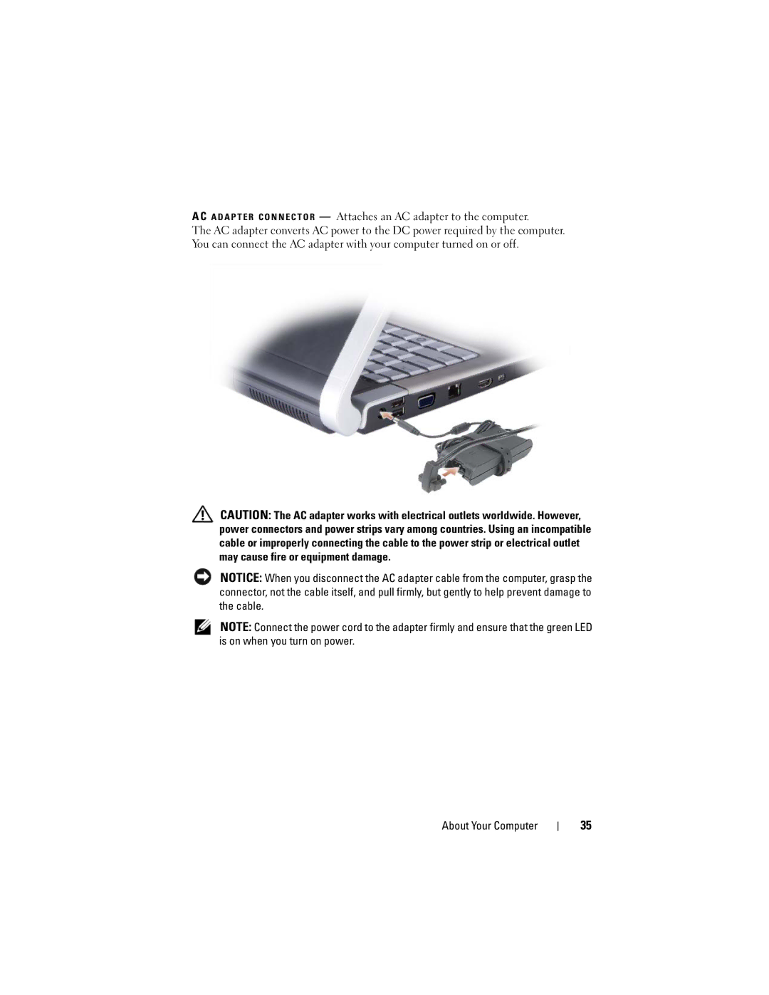 Dell M1530 owner manual About Your Computer 