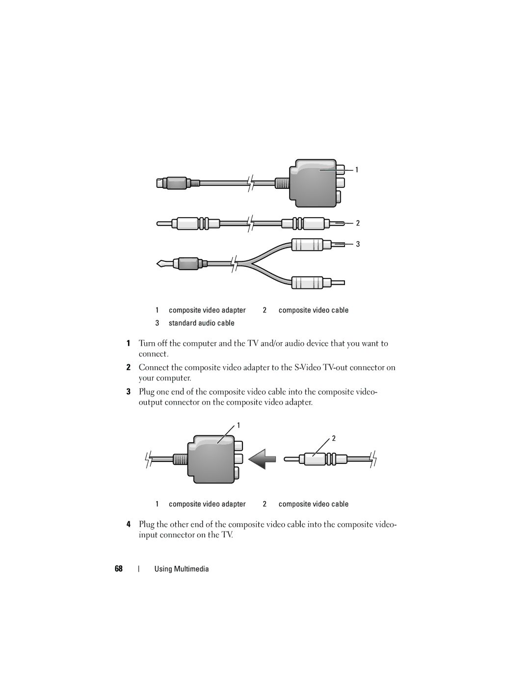 Dell M1530 owner manual Composite video cable 