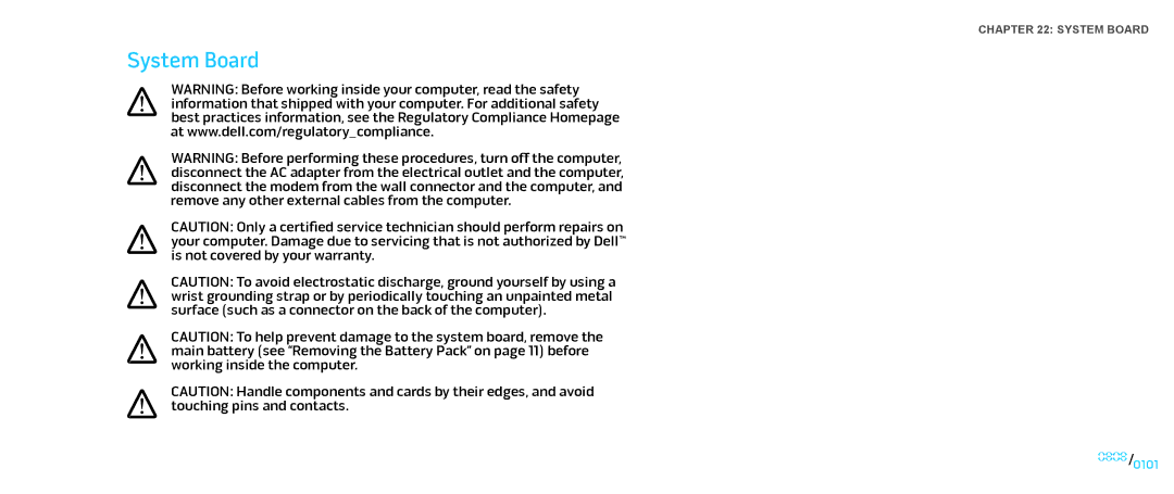 Dell M15x service manual System Board 