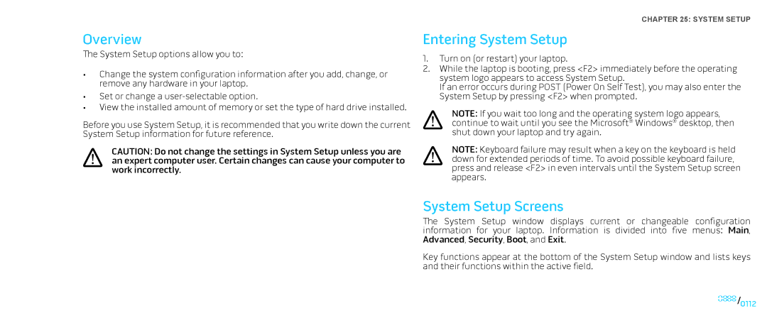 Dell M15x service manual Overview, Entering System Setup, System Setup Screens 