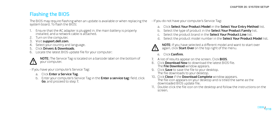 Dell M15x service manual Flashing the Bios 