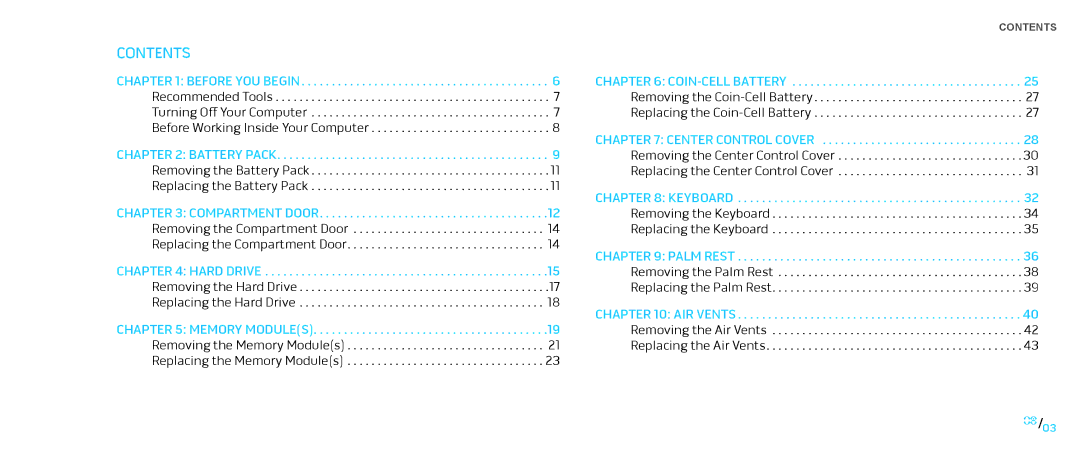 Dell M15x service manual Contents 