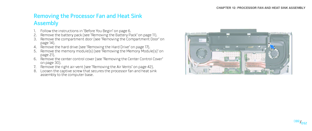 Dell M15x service manual Removing the Processor Fan and Heat Sink Assembly 