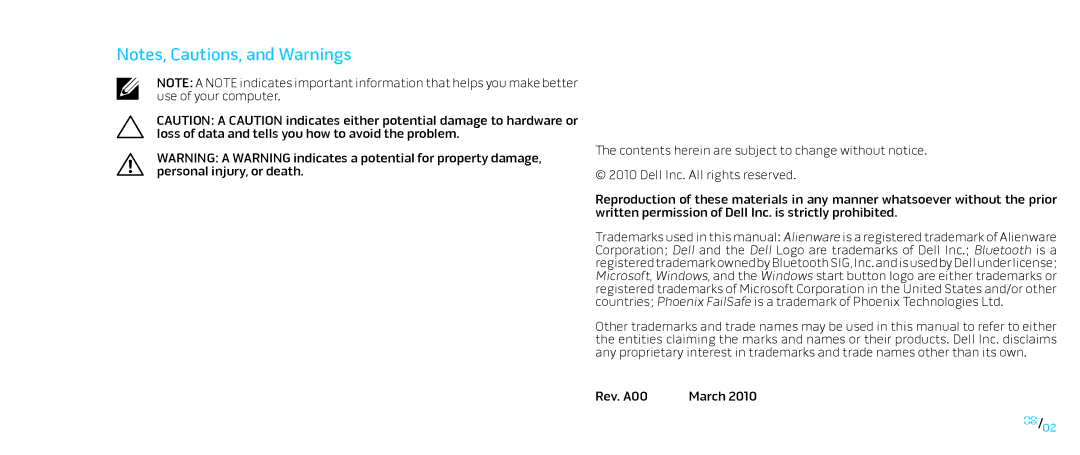 Dell M17X service manual 02/02 