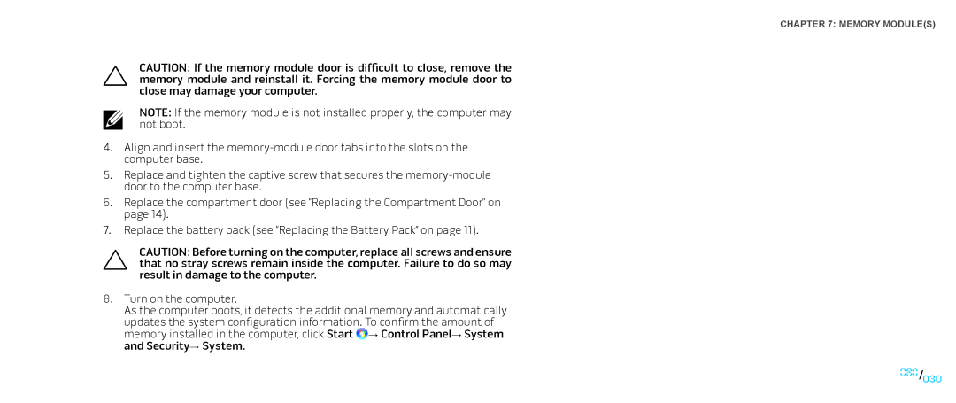 Dell M17X service manual 030/030 