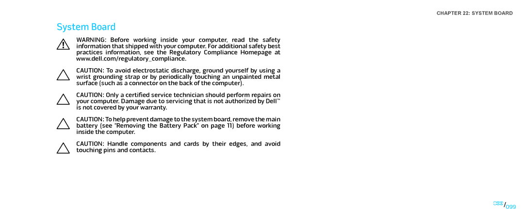 Dell M17X service manual System Board 