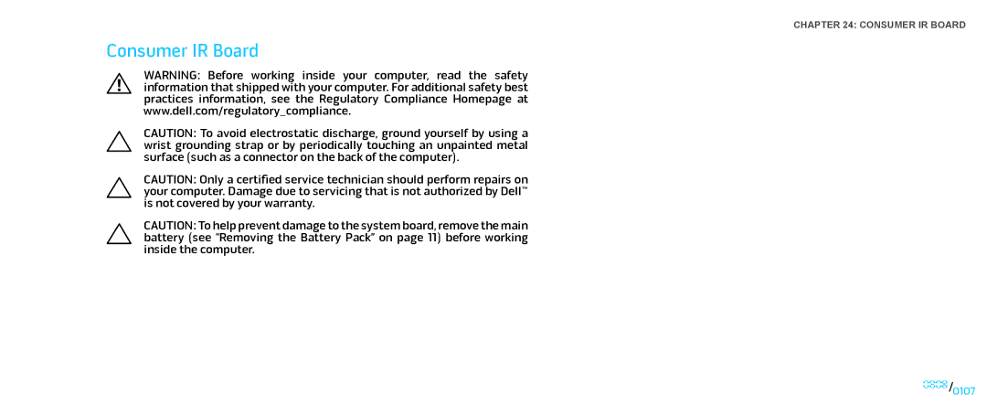 Dell M17X service manual Consumer IR Board 