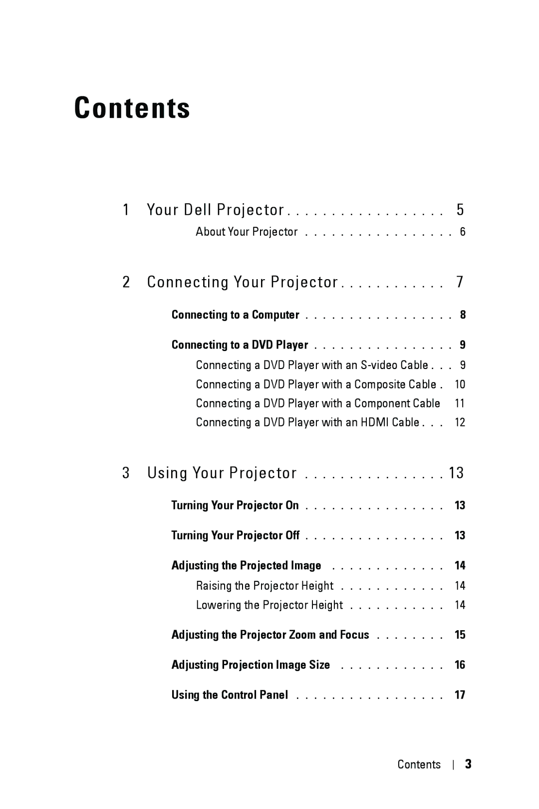 Dell M209X manual Contents 