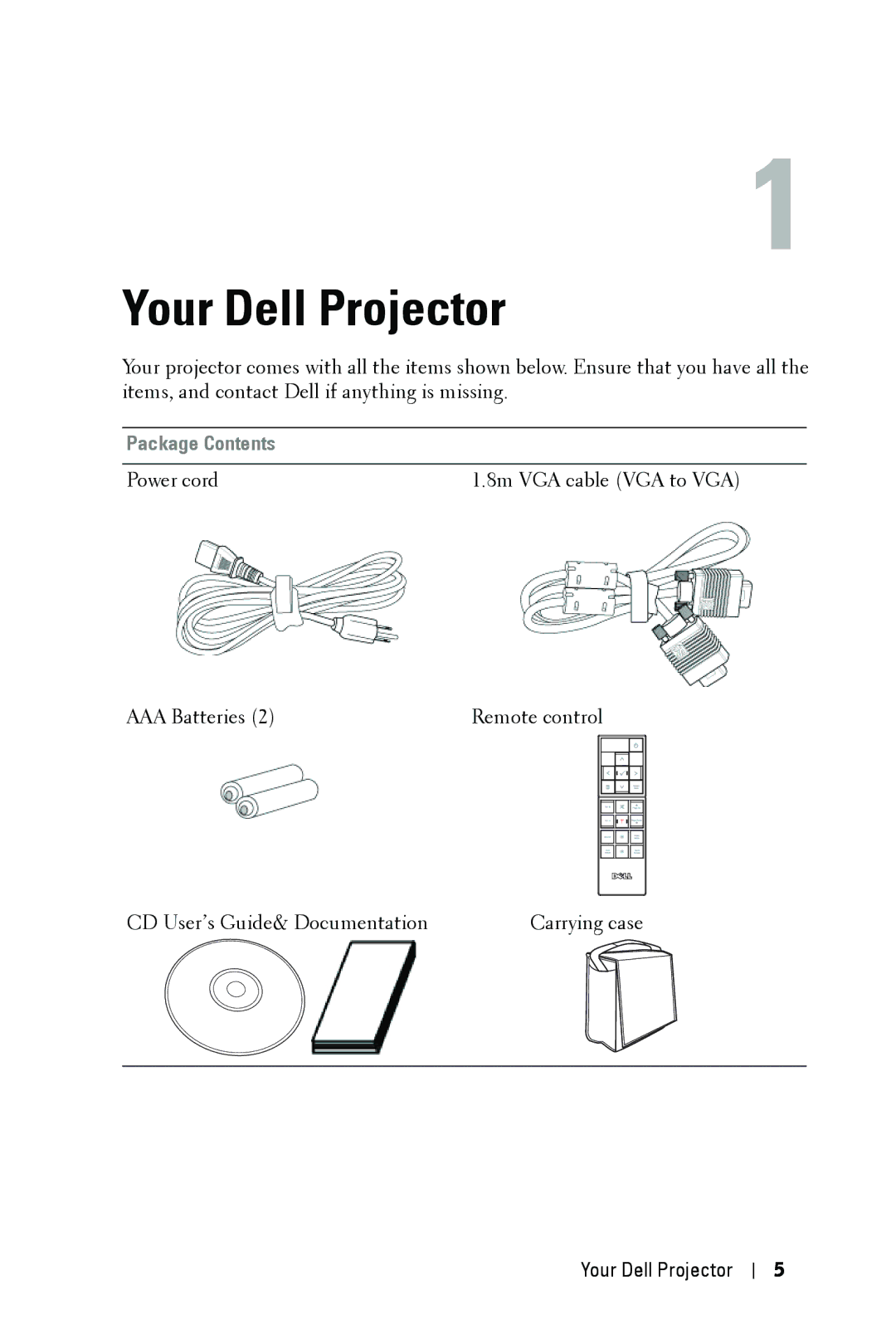 Dell M209X manual Your Dell Projector, Package Contents 