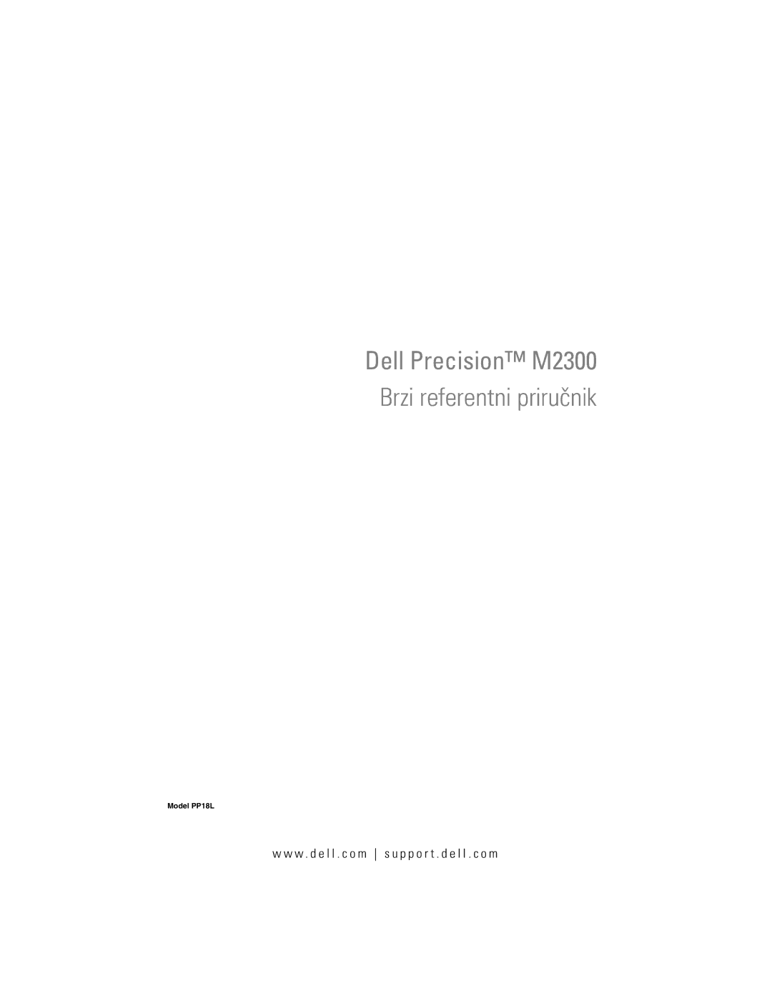 Dell YU151 manual Dell Precision M2300 Brzi referentni priručnik 