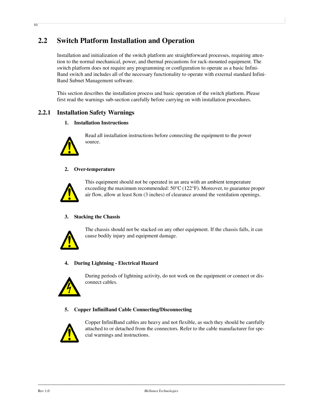 Dell M2401G user manual Switch Platform Installation and Operation, Installation Safety Warnings 