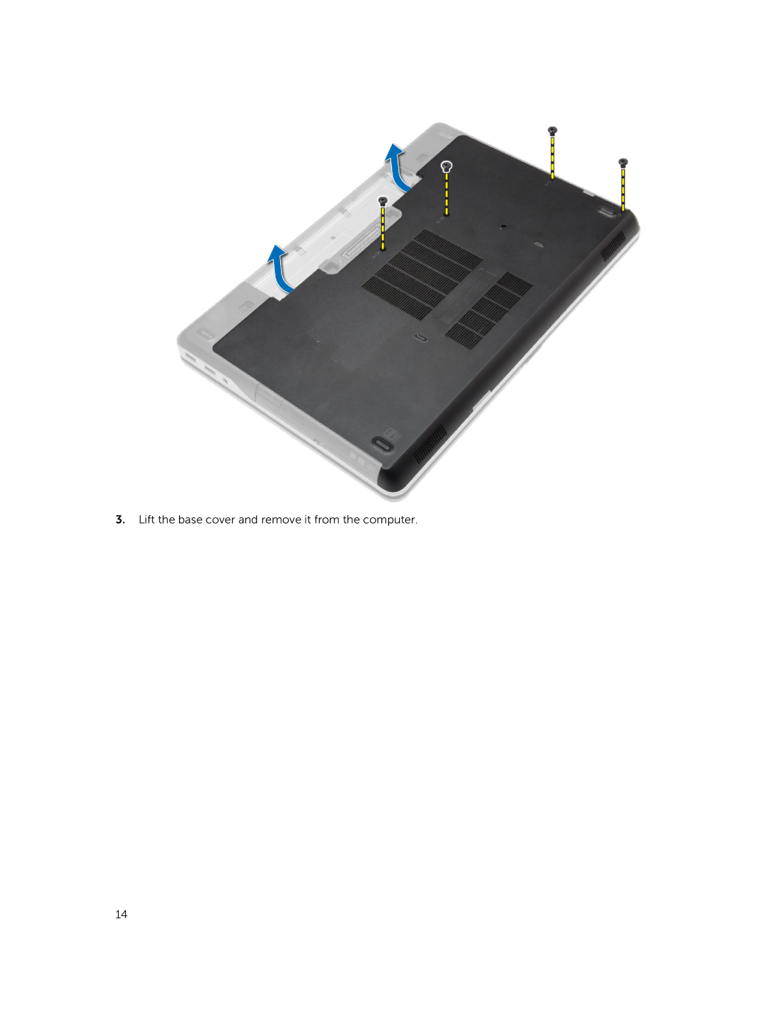 Dell M2800 owner manual Lift the base cover and remove it from the computer 