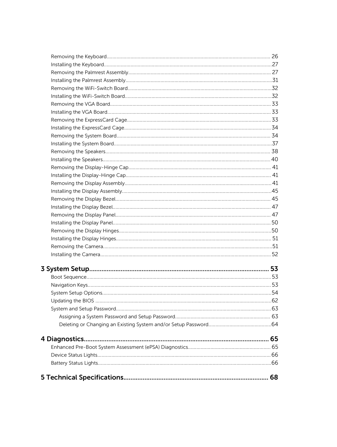 Dell M2800 owner manual Technical Specifications 