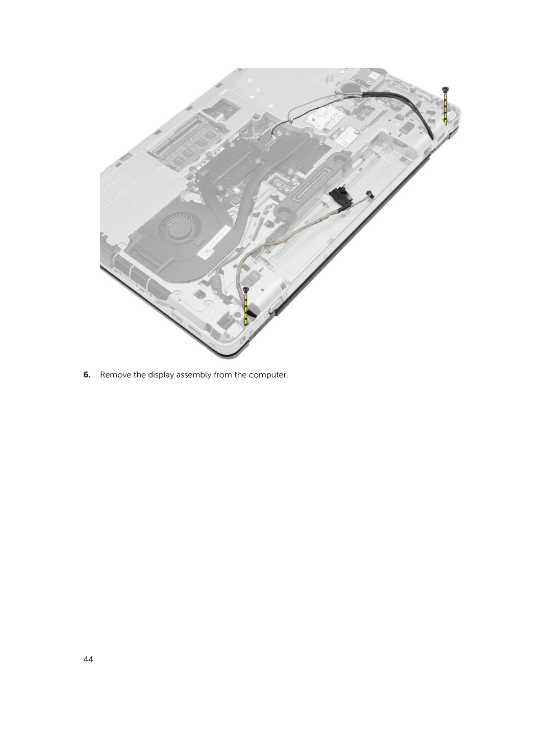 Dell M2800 owner manual Remove the display assembly from the computer 