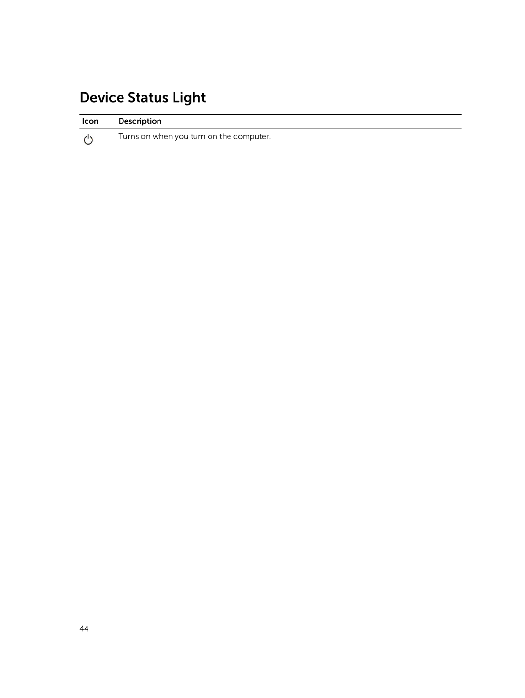 Dell M3800 owner manual Device Status Light 